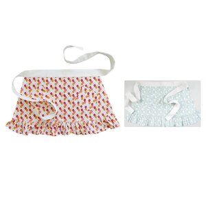 2 Cute as a Button Sarah Richardson Candy Lattice Short Aprons 100% Cotton